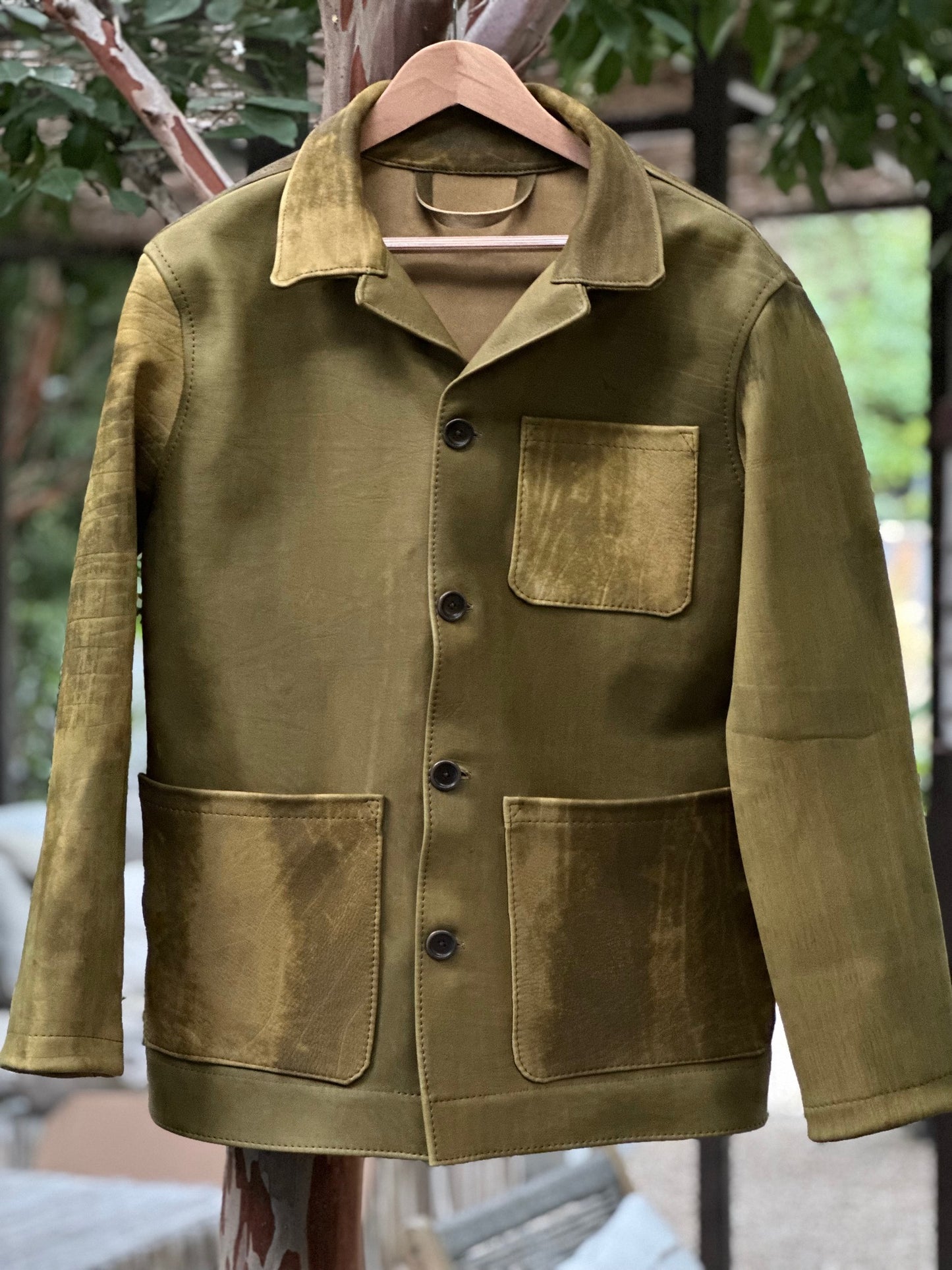 Hand Dyed Kudu Leather Campfire Coat