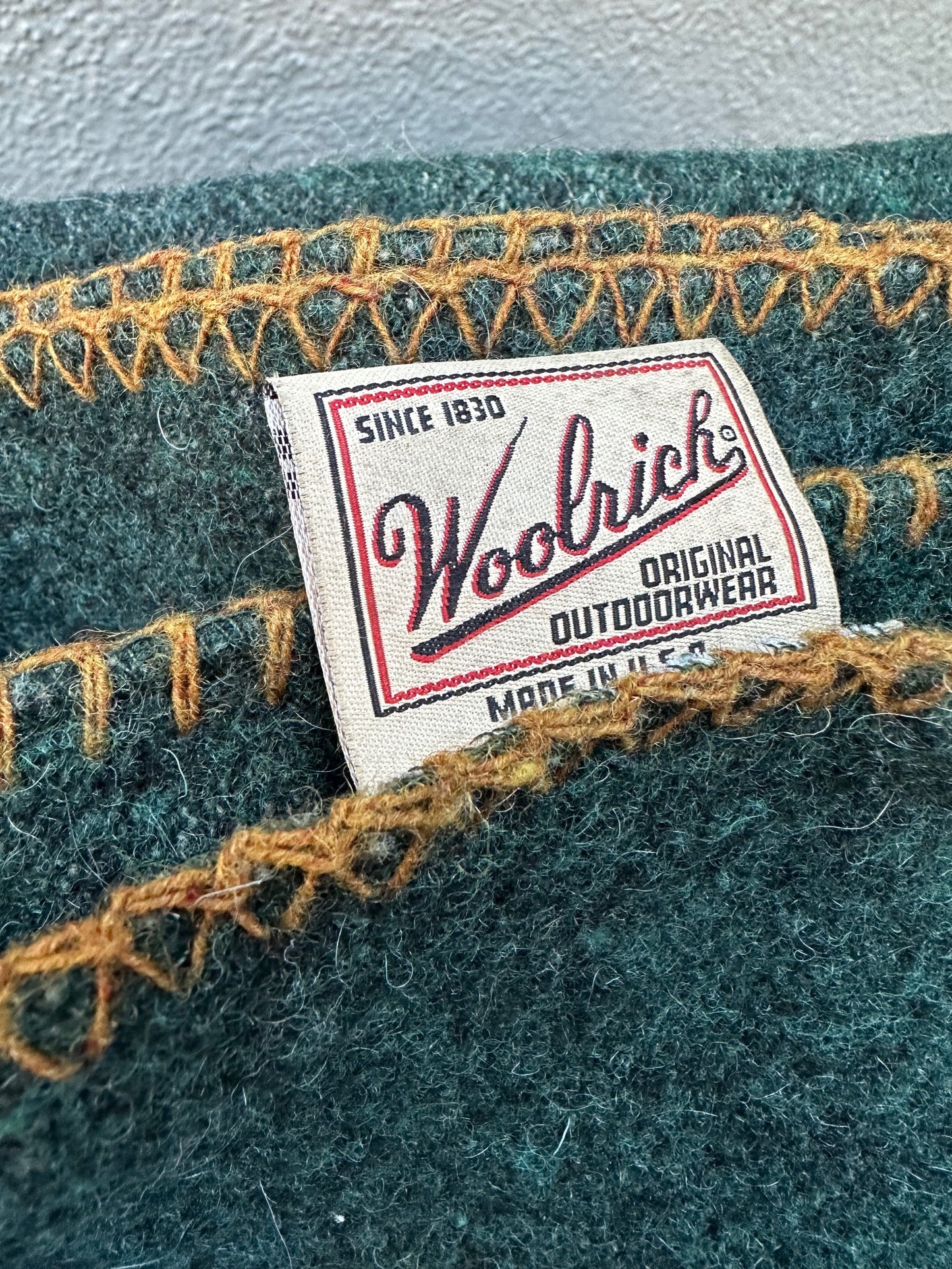 1940's Green Woolrich Wool Stripe Edges