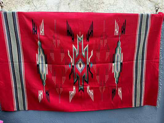 Pre WWII Red Chimayo Blanket