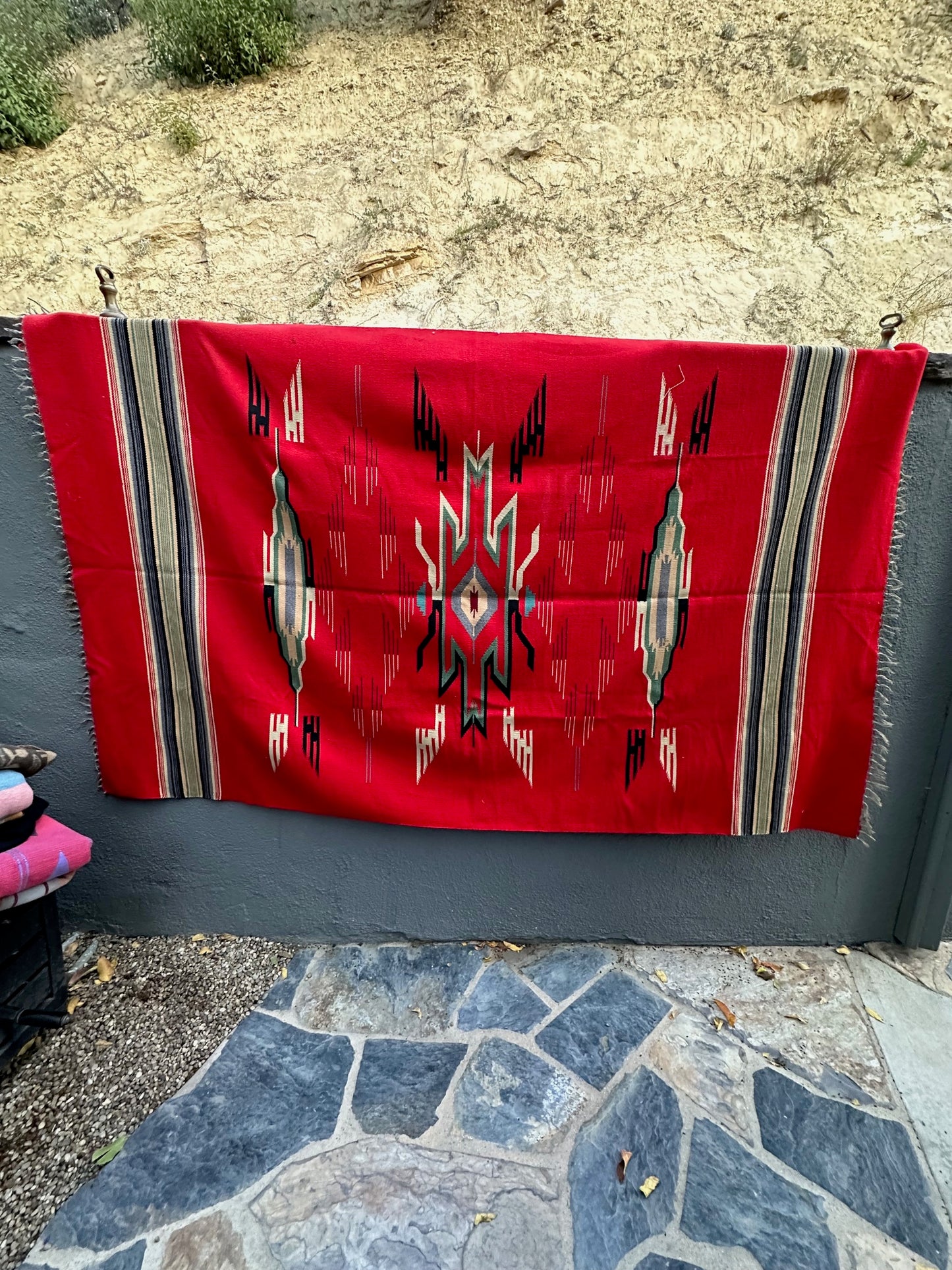 Pre WWII Red Chimayo Blanket