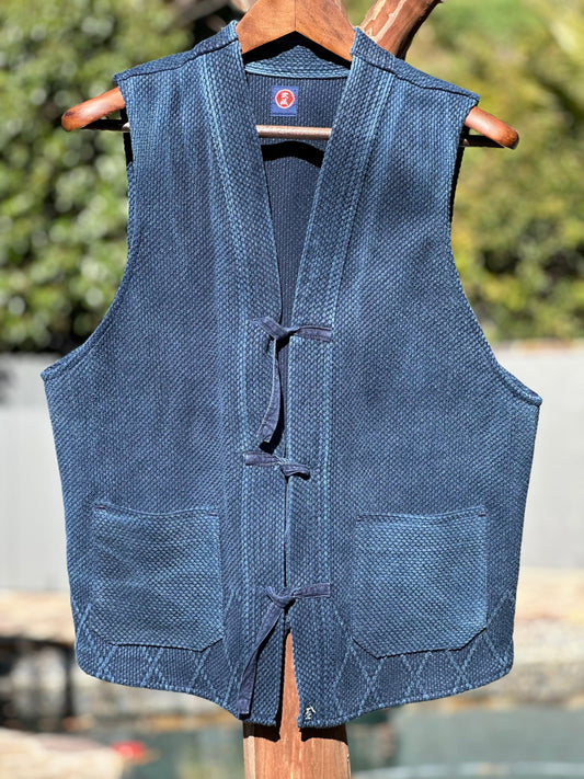 Vintage Boro Sushi Indigo Cotton Vest