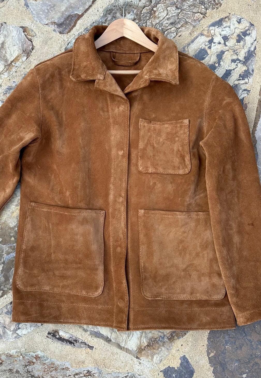 Italian Natural Tone Suede Campfire Coat