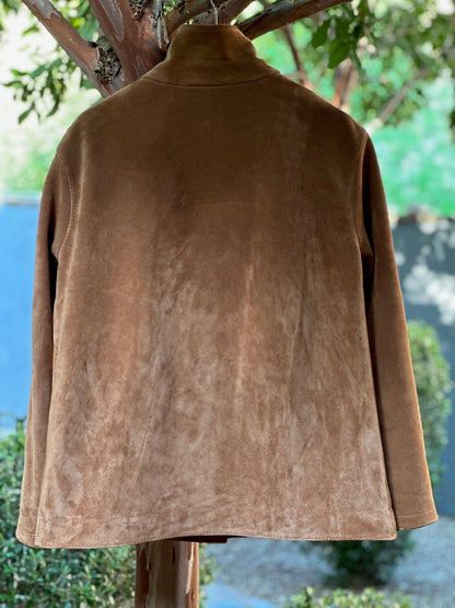 Italian Natural Tone Suede Campfire Coat