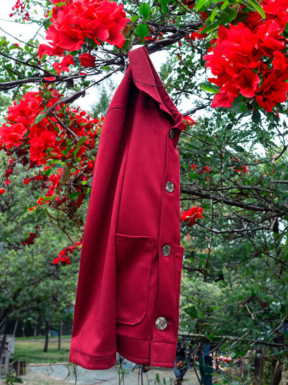 Merlot Cashmere & Wool Campfire Coat