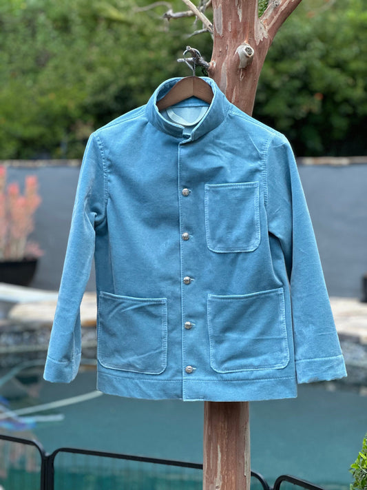 Blue Velvet Cotton Campfire Coat Small