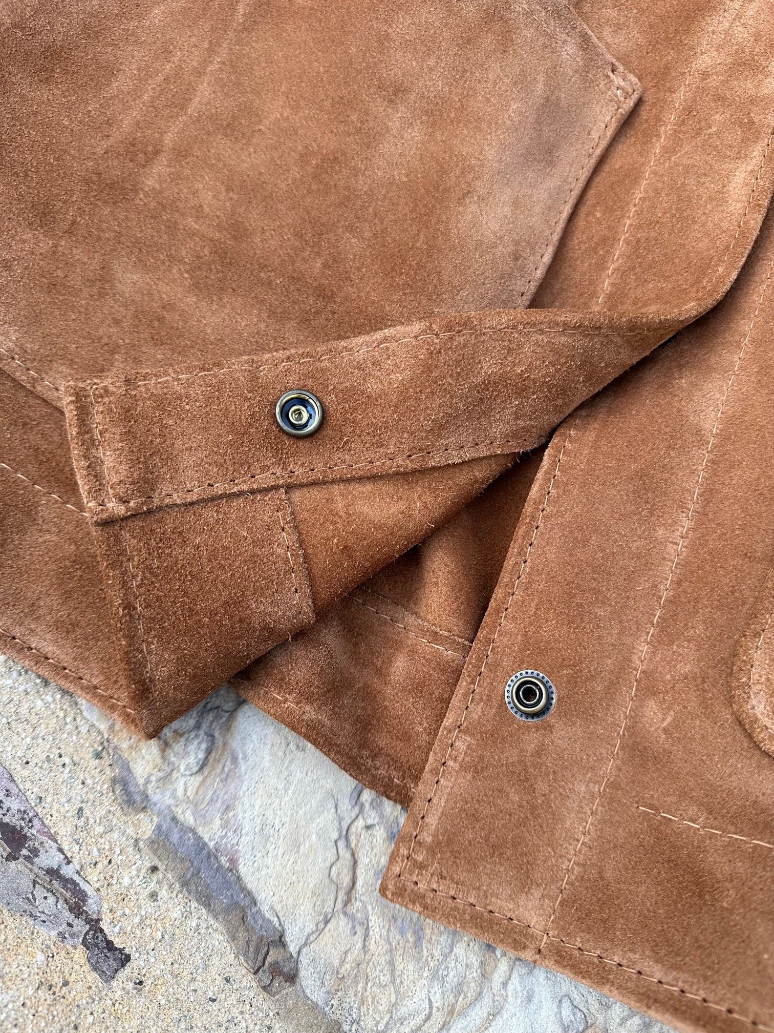 Italian Natural Tone Suede Campfire Coat