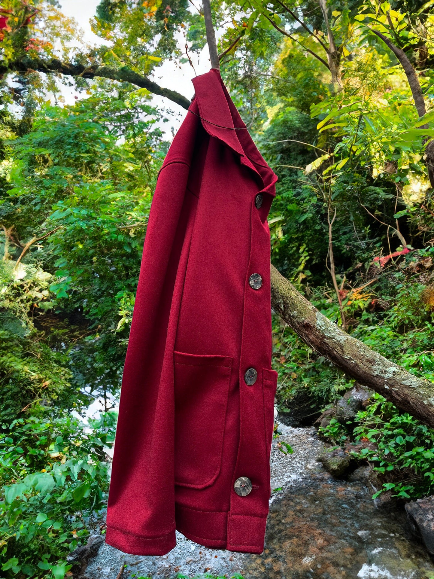 Merlot Cashmere & Wool Campfire Coat