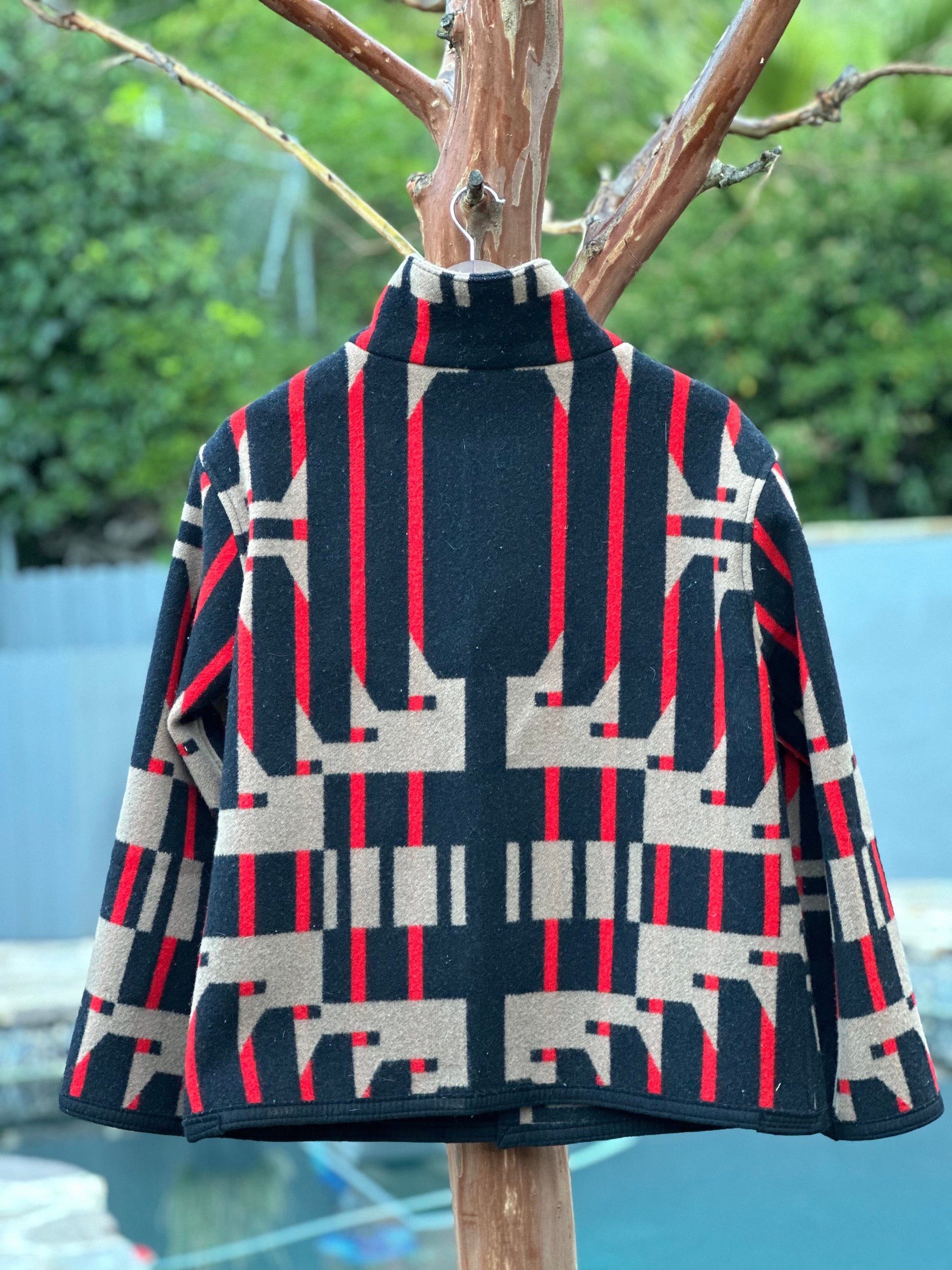 Campfire Coat Black Tan Red Wool Pendleton® Washington Centennial