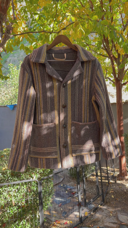 1800’s Jacquard Wool Horse Blanket Campfire Coat Large