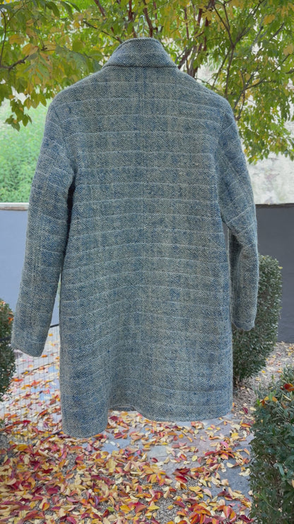 Campfire Long Coat Medium Indian Hand Woven Cotton and Wool