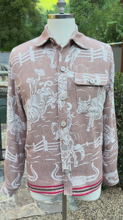 1930’s Cotton Mens Cowboy Woven Blanket Overshirt