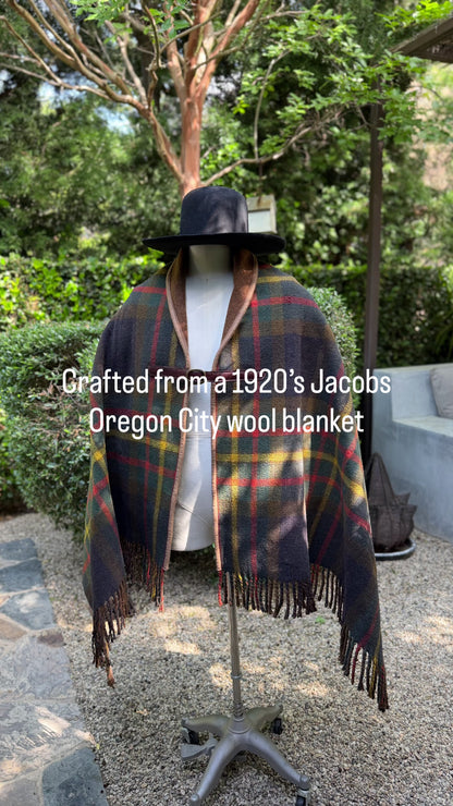 1920’s Plaid Wool Campfire Cloak
