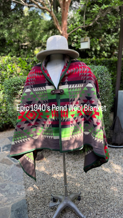 1940’s Pend Wool Campfire Cloak